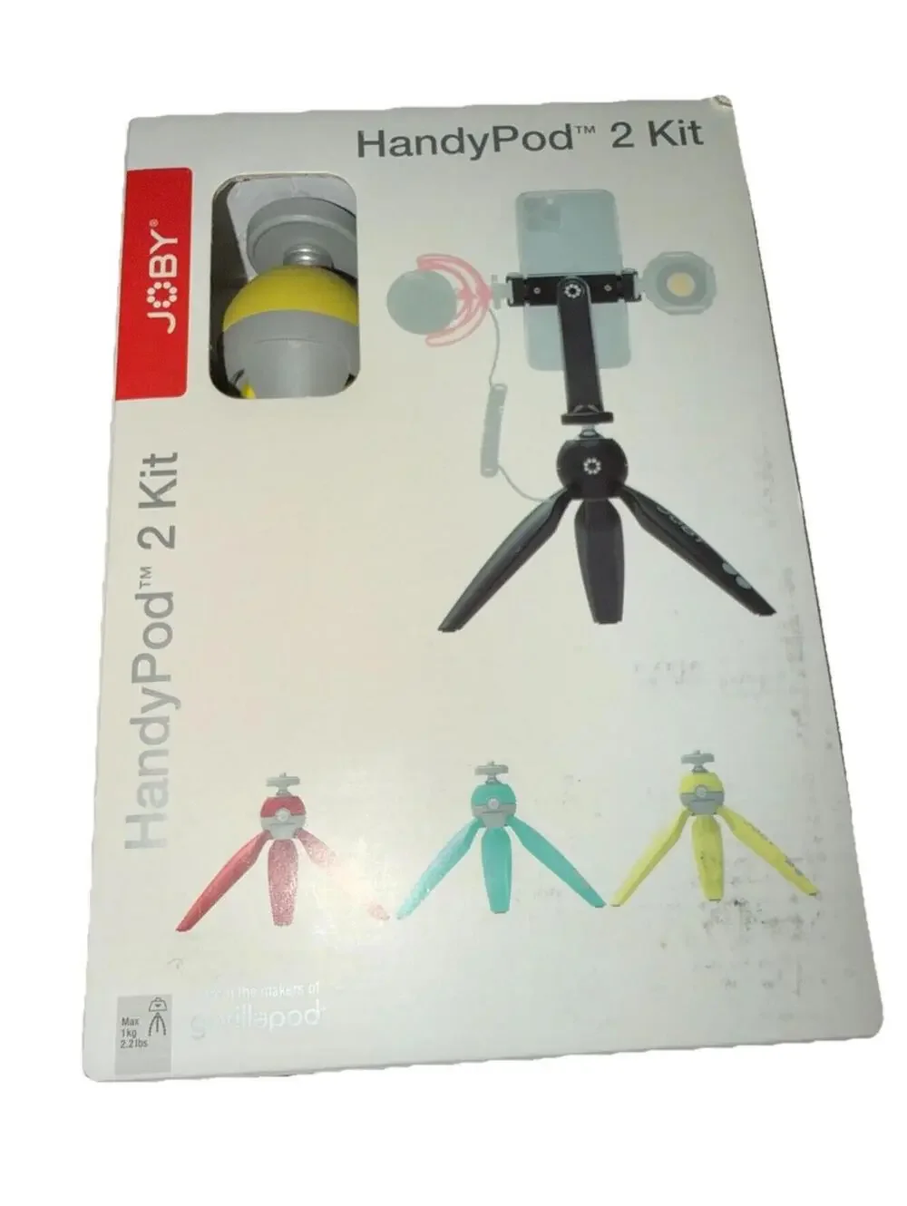 Joby HandyPod 2 Kit, Table Top Tripod with GripTight 360 Phone Mount Yellow
